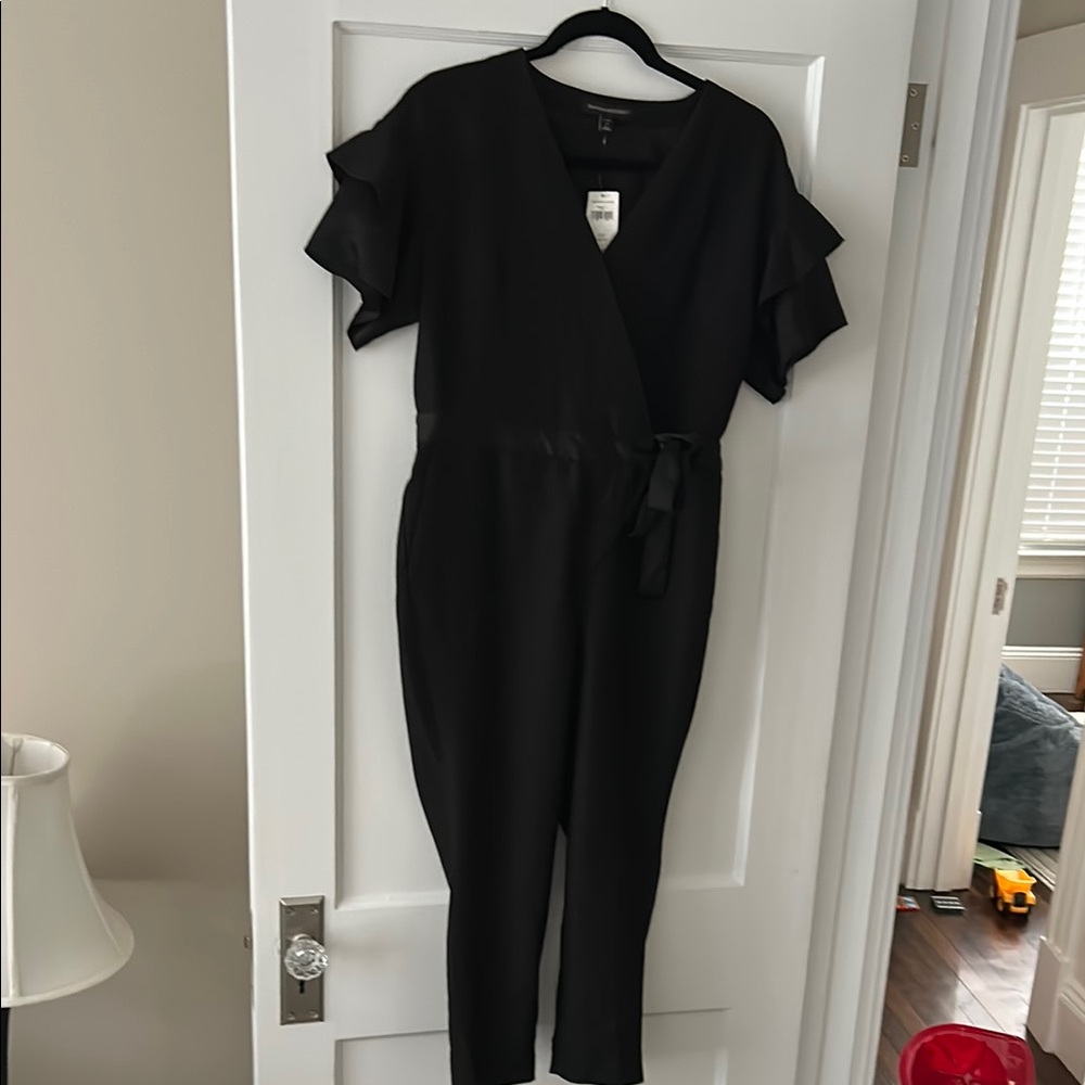 Banana Republic Black Jumpsuit with Ruffle Sleeves
